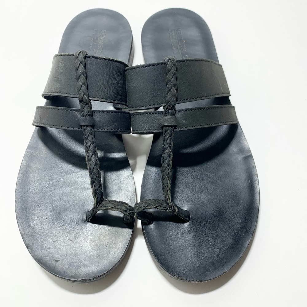 Kenneth Cole Reaction Womens Size 7.5 M Crunchay 3 Toe Sandals Black